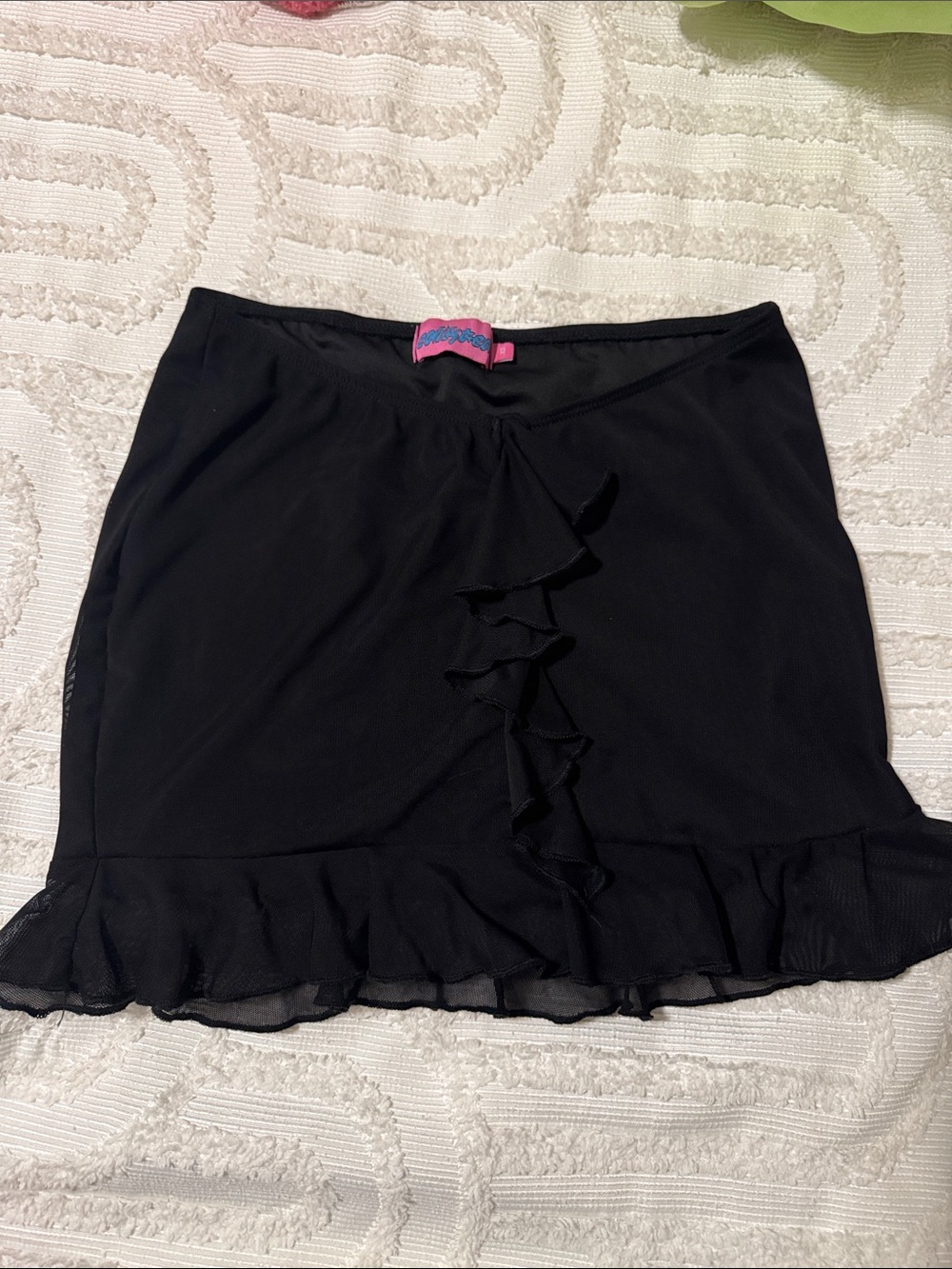 Black Ruffle-Trim Skirt